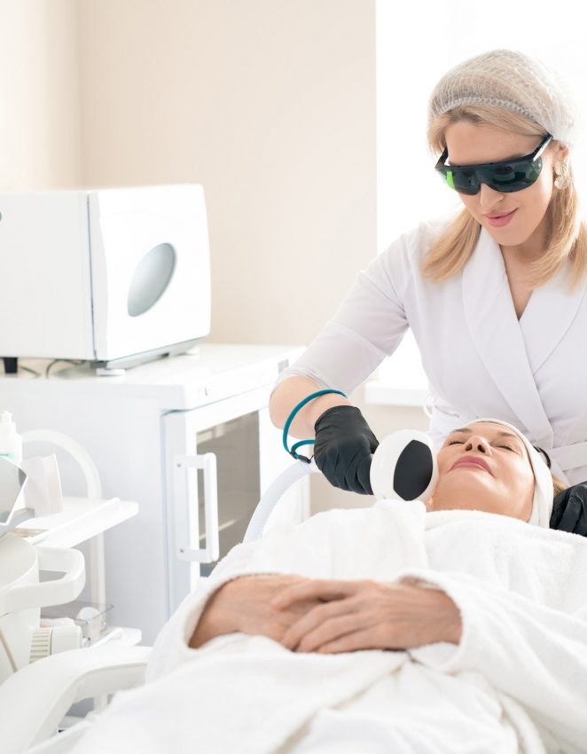 Using laser for tightening skin